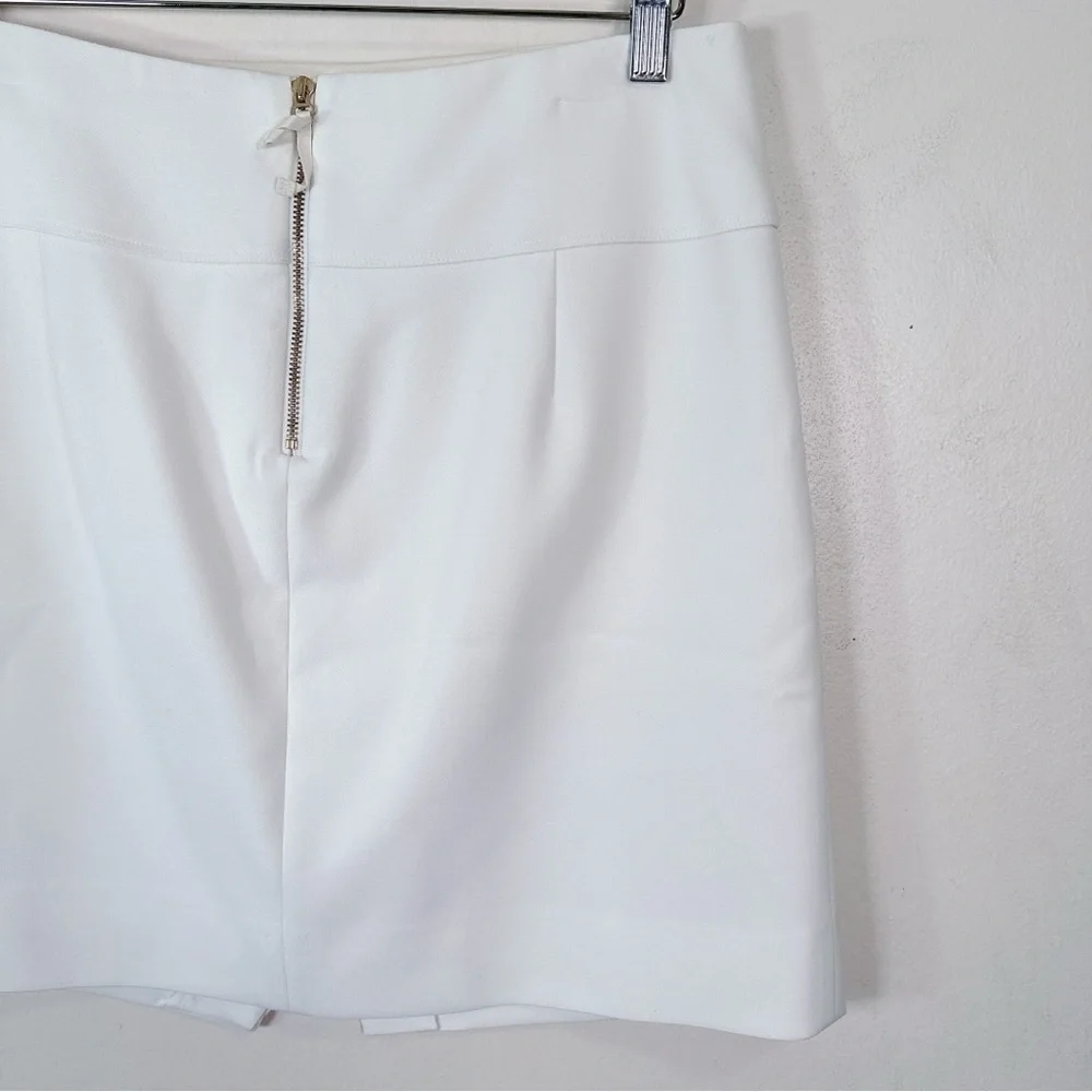 J Crew Womens Size 10 Crossover Wrap Falda Mini Pencil Skirt Ivory Color